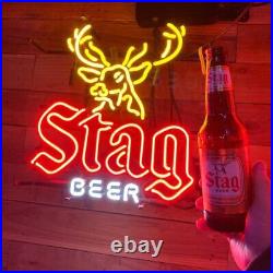 Stag Beer Deer Head 20x16 Neon Light Sign Lamp Bar Pub Open Windows Wall Decor