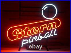 Stern Pinball Game Neon Sign 20x16 Light Lamp Beer Bar Pub Real Decor Glass