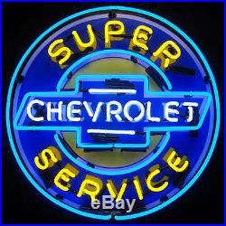 Super Chevrolet Service Neon Sign GM Chevy Parts Bowtie Dealership