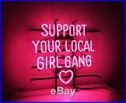 Support Your Local Girl Bang Pink Man Cave Beer Bar Neon Light Sign Game Room