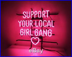 Support Your Local Girl Bang Pink Man Cave Beer Bar Neon Light Sign Game Room