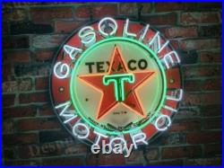 Texaco Gasoline Motor Oil Gas Station 24x24 Neon Sign Lamp HD Vivid Beer EY