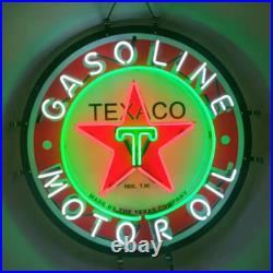 Texaco Gasoline Neon Sign Gas Station Wall Decor HD Printing Artwork Gift 24x24
