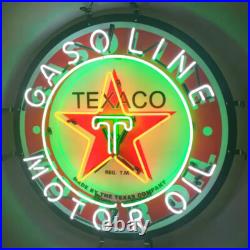 Texaco Gasoline Neon Sign Gas Station Wall Decor HD Printing Artwork Gift 24x24