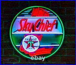 Texaco Sky Chief Gasoline Neon Sign Gas & Motor Oil The Texas Company