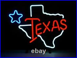 Texas Lone Star Beer 17x14 Neon Light Sign Lamp Bar Open Glass Club Wall Decor