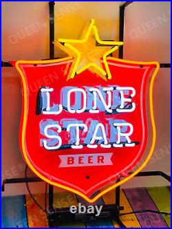 Texas Lone Star Beer Shield Light Lamp Neon Sign 20 With HD Vivid Printing