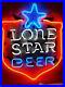 Texas-Lone-Star-Beer-Shield-Neon-Light-Sign-20x16-Man-Cave-Real-Glass-Bar-01-cbey