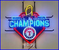 Texas Rangers 2023 World Series 17x17 Neon Light Sign Lamp HD Vivid Printing