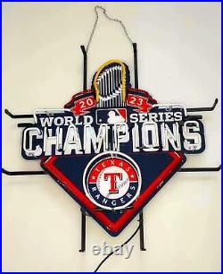 Texas Rangers 2023 World Series 17x17 Neon Light Sign Lamp HD Vivid Printing