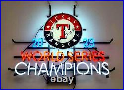 Texas Rangers Beer 2023 World Series Chapmpions 24 Neon Light Sign Lamp Display