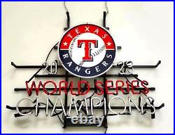 Texas Rangers Beer 2023 World Series Chapmpions 24 Neon Light Sign Lamp Display