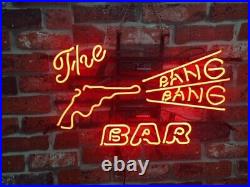 The Bang Bang Bar Gun Shop 20x16 Neon Light Sign Lamp Beer Bar Windows Glass