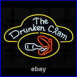 The Drunken Clam Beer 20x16 Neon Sign Light Beer Bar Wall Hanging Nightlight