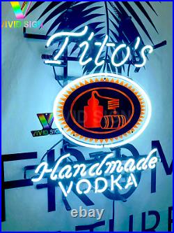 Tito's Handmade Vodka 20x16 Neon Light Sign Lamp With HD Vivid Printing