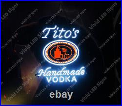 Tito's Handmade Vodka Austin Beer Vivid LED Neon Sign Light Lamp With Dimmer