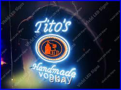 Tito's Handmade Vodka Austin Beer Vivid LED Neon Sign Light Lamp With Dimmer