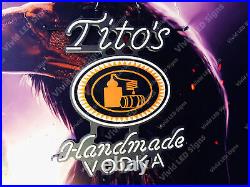 Tito's Handmade Vodka Austin Beer Vivid LED Neon Sign Light Lamp With Dimmer