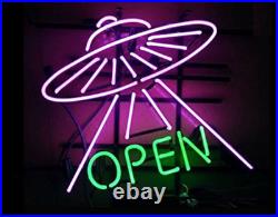 UFO Open Alliens Outta Space 20x16 Neon Light Sign Lamp Bar Beer Wall Decor