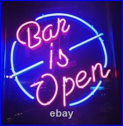 US STOCK 20x16 Bar Is Open Neon Sign Light Lamp Beer Cave Decor