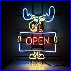 US STOCK 20x16 Deer Open Bar Neon Sign Light Lamp Beer Decor