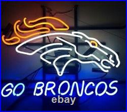 US STOCK 20x16 Denver Broncos Go Broncos Neon Sign Light Lamp Beer Cave Decor