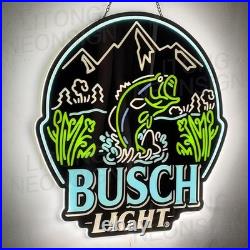 US STOCK Bass Fish Beer LED Neon Sign 14 UV HD Print Bar Club Decor With Dimmer