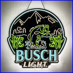 US STOCK Bass Fish Beer LED Neon Sign 14 UV HD Print Bar Club Decor With Dimmer