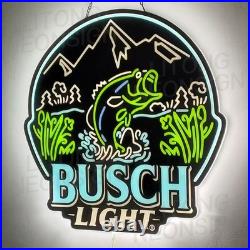 US STOCK Bass Fish Beer LED Neon Sign 14 UV HD Print Bar Club Decor With Dimmer