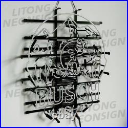 US STOCK Buschs Light Bass Fish Neon Sign 24x20 Bar Cave Store Open Decor Gift