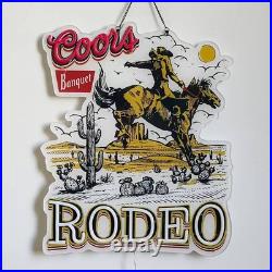 US STOCK Coors Rodeo Cowboys Beer Vivid LED Neon Sign 24 Bar Decor With Dimmer