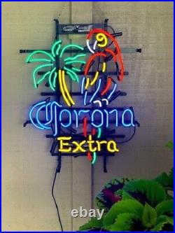 US STOCK Corona Extra Beer Parrot Palm Tree 17x14 Neon Sign Light Lamp