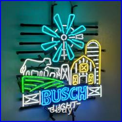 US STOCK Farm Barn Cow Beer Neon Light Sign Glass 24x20 Bar Cave Decor Gift