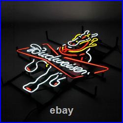 US STOCK Horse Beer Neon Light Sign Lamp Bar Glass Wall Decor Handmade 24x20