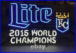 US STOCK Kansas City Royals 2015 World Series Miller Lite Beer 24x20 Neon Sign