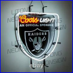 US STOCK Las Vegas Sport Raiders Beer Neon Sign Lamp 19x15 Bar Beer Pub Decor