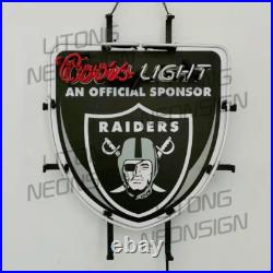 US STOCK Las Vegas Sport Raiders Beer Neon Sign Lamp 19x15 Bar Beer Pub Decor