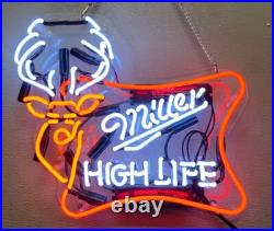 US STOCK Miller Lite Beer Miller High Life Deer Acrylic 17x14 Neon Sign Light