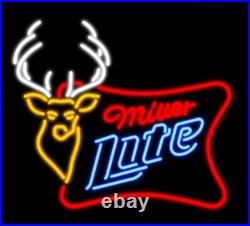 US STOCK Miller Lite Deer Buck Stag Beer 20x16 Neon Sign Lamp Light US STOCK