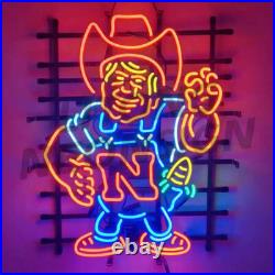 US STOCK Nebraska Sport 24x20 Neon Sign Lamp Real Glass Gift Beer Bar Wall