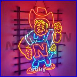 US STOCK Nebraska Sport 24x20 Neon Sign Lamp Real Glass Gift Beer Bar Wall