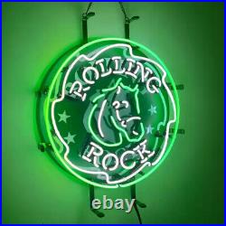 US STOCK Rolling Rock Beer Neon Signs 19x15 Beer Bar Man Cave Store Decor Gift