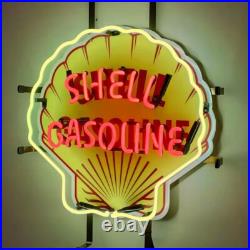US STOCK Shell Gasoline Neon Sign 24'' Lamp Gas Station Store Wall Decor Artwork