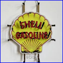 US STOCK Shell Gasoline Neon Sign 24'' Lamp Gas Station Store Wall Decor Artwork