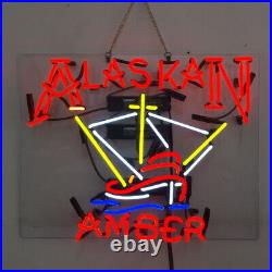 US Stock Alaskan Amber Beer Neon Sign 19x15 Beer Bar Man Cave Room Wall Decor