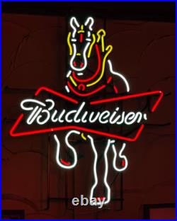 US Stock BVD Horse Beer 24x20 Neon Light Sign Real Glass Wall Decor Hanging