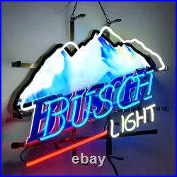 US Stock Buschs Light Neon Sign 19x15 Beer Bar Pub Wall Decor With HD Printing