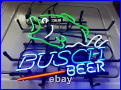 US Stock Fish Beer Neon Sign For Home Bar Pub Club Glass Wall Decor Art 20x16