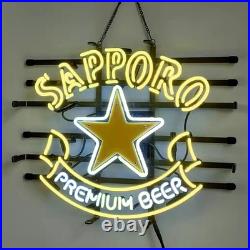 US Stock Sapporo Premium Beer Neon Sign Home Bar Cave Wall Decor 19x15