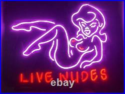 USA STOCK Live Nudes Neon Sign Light for Bedroom Garage Beer Bar 20x16 Inches